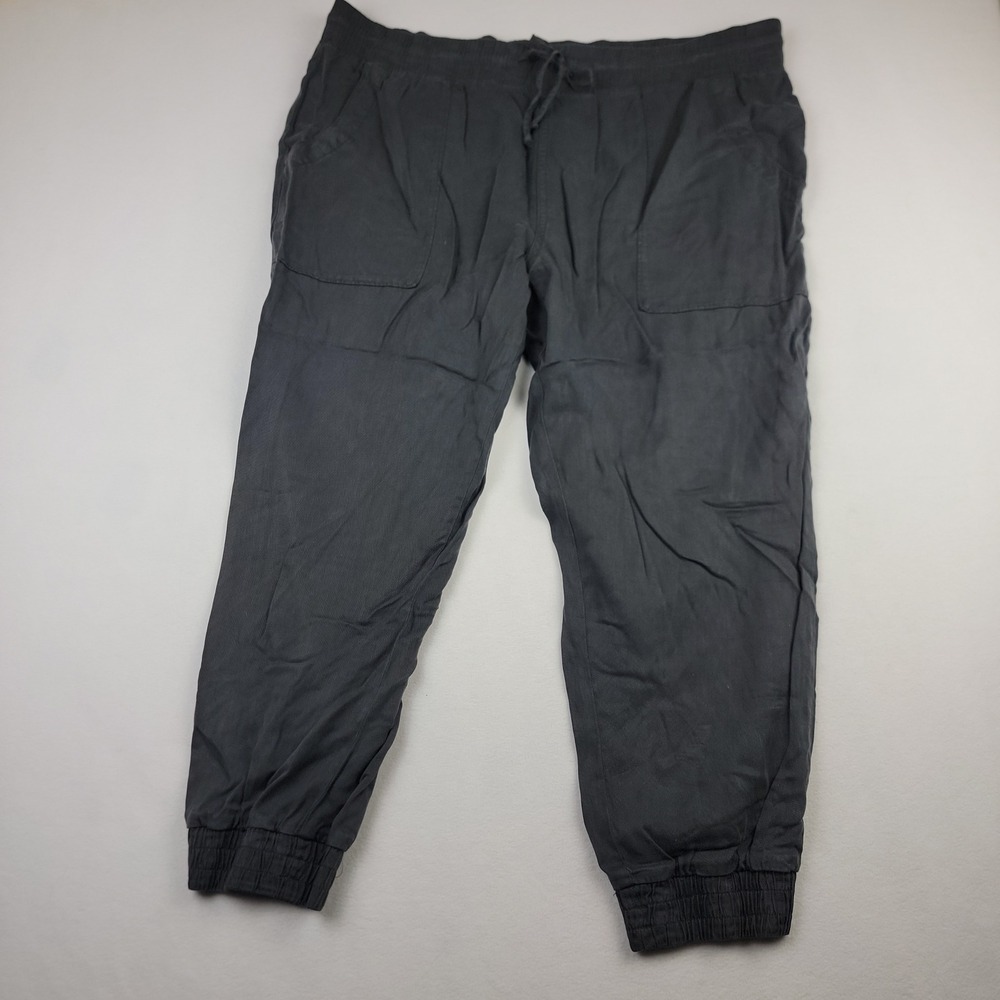 Gap Women XL Gray Lyocell Drawstring Elastic Waist Tapered Jogger Pants